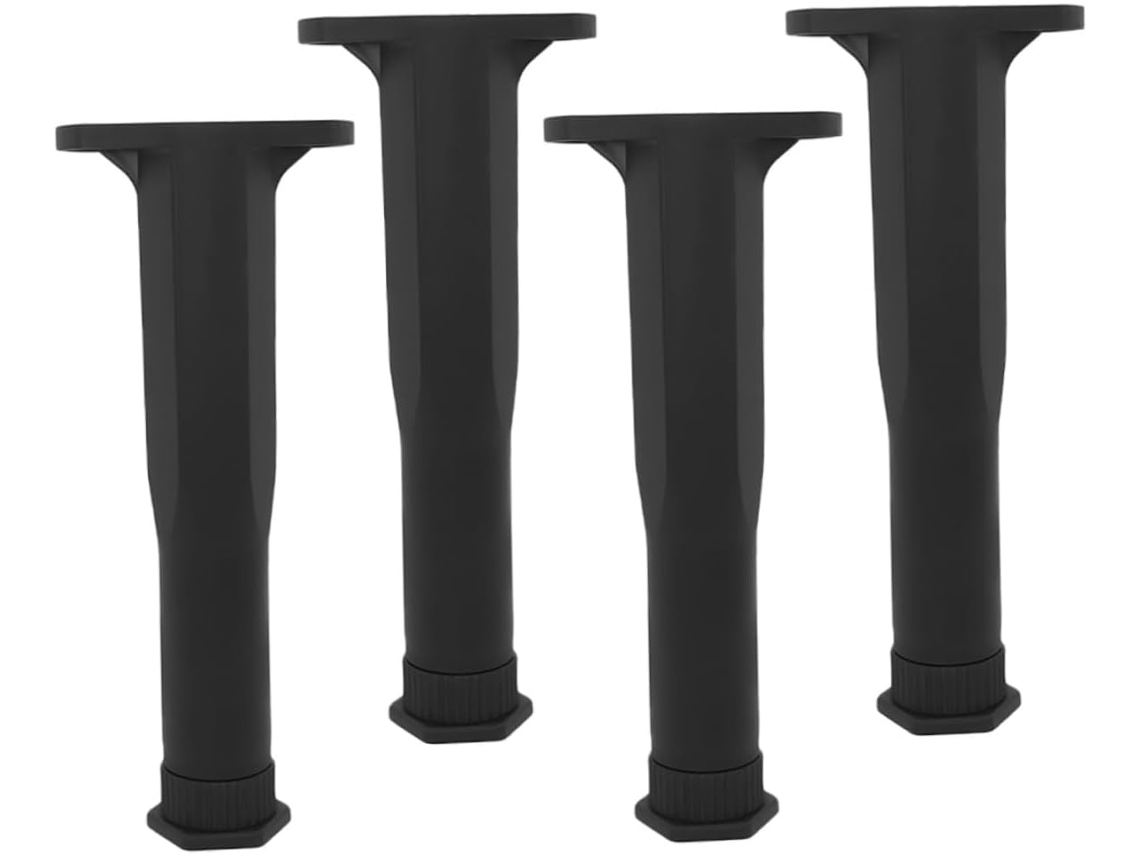 Sewroro Conjunto De 4 Pés Ajustáveis Para Móveis, Pretos, Para Mesas, Suporte De Substituição, Faça Você Mesmo, Elevador