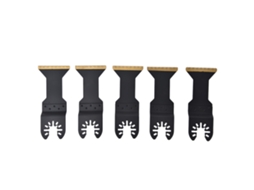 Conjunto de 5 lâminas de serra oscilante universais longas bimetálicas revestidas de titânio, tipo H, de 1-3/4 polegadas, para ferramentas de marcenaria DIY.