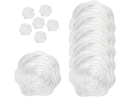 Conjunto de 6 porta-copos em PVC prateado - Estampa de rosas - 38 x 38 cm