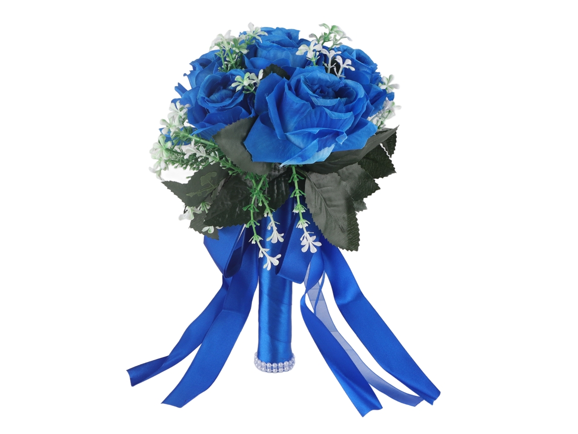 Ramo de Casamento Artificial com Rosas de Seda para Festas e Fotografias 20x24cm S/MARCA