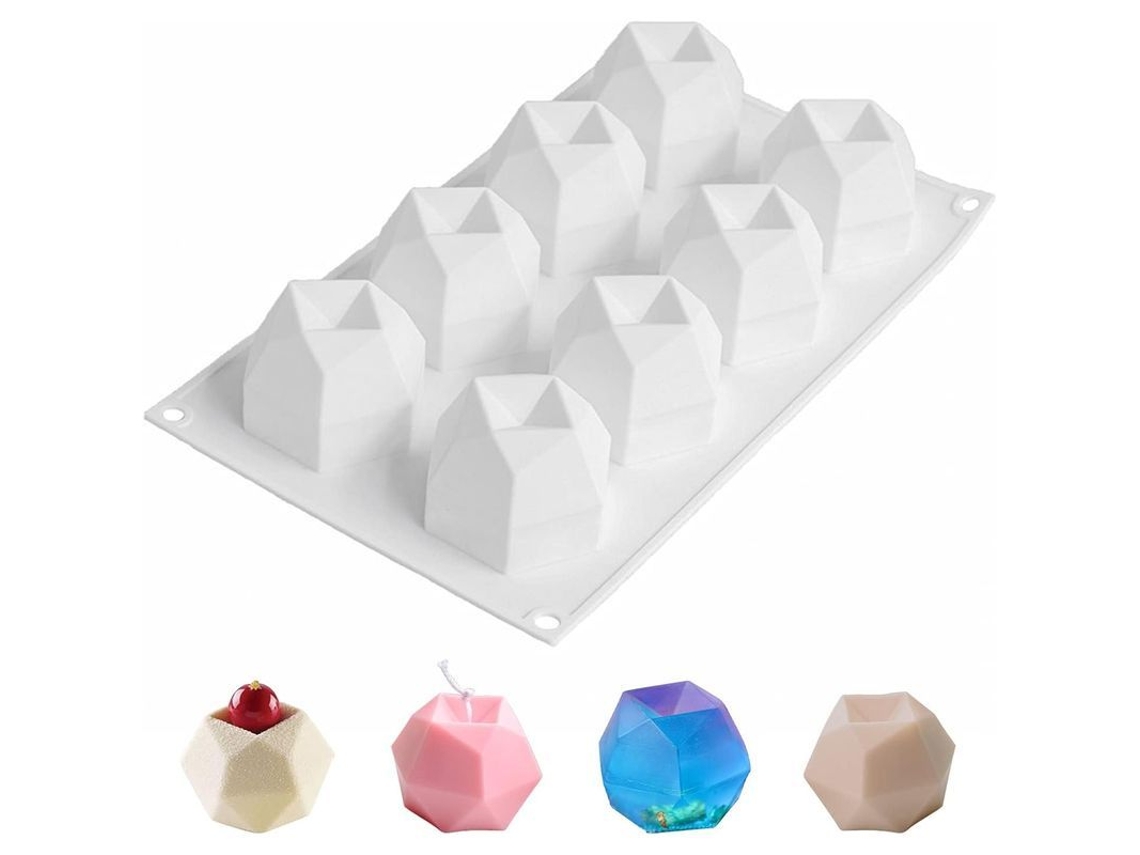 Molde De Silicona 3d 8 Em 1 Para Velas E Sabões Diy, Flexível E Reutilizável