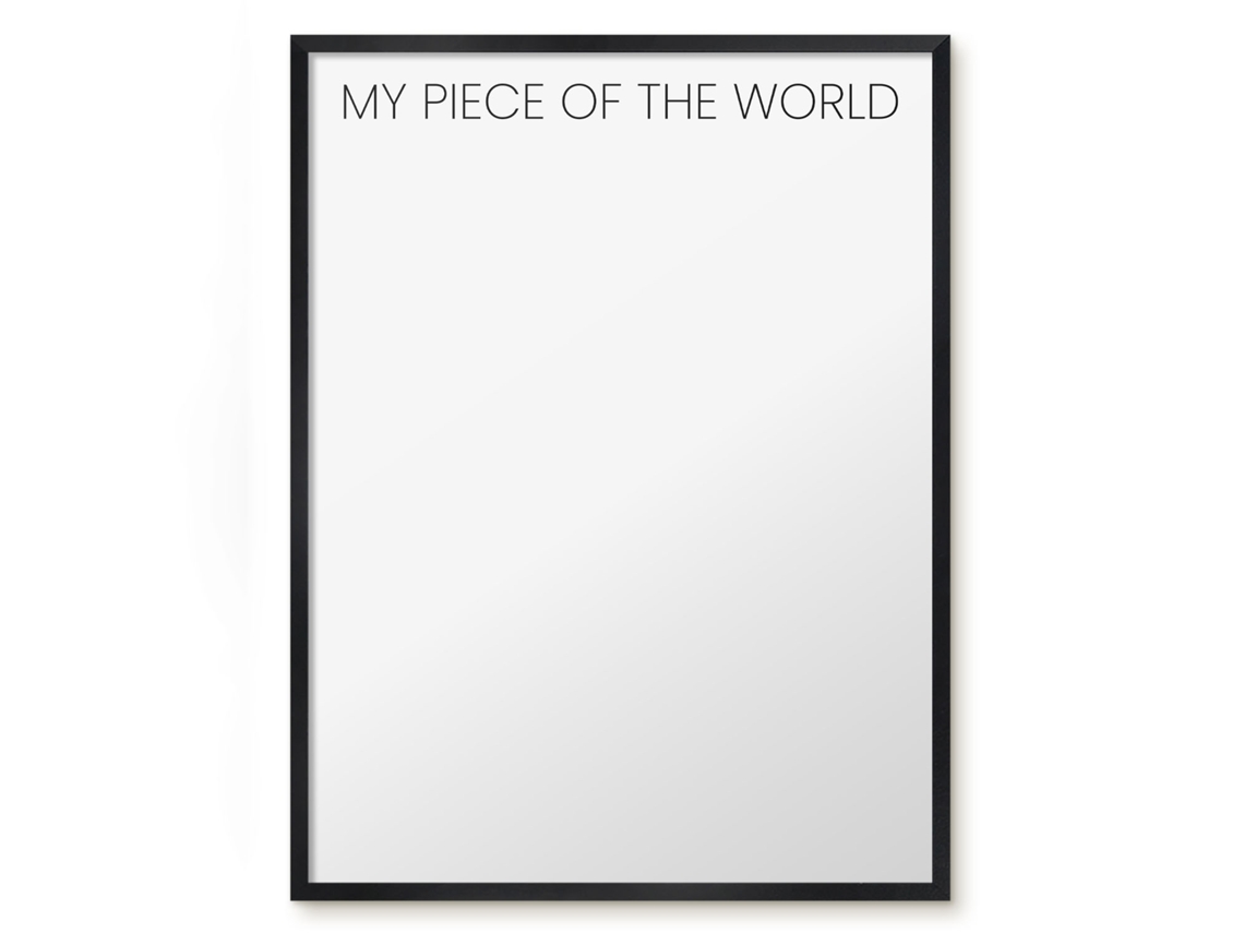 Quadro de vidro magnético "Meu pedaço do mundo" para o hall Espelharte (60x80 cm)