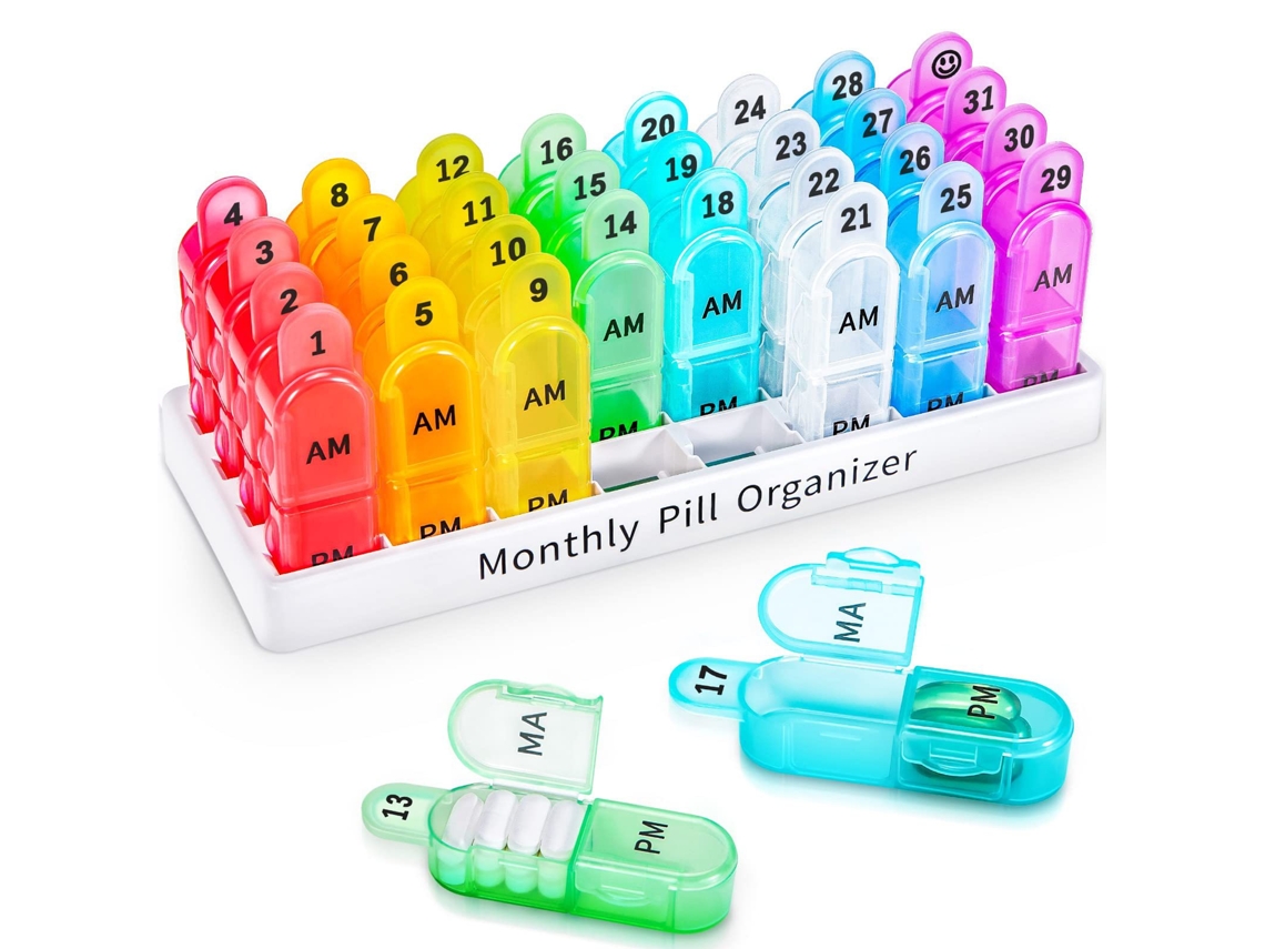 Organizador de Comprimidos CHRUI 31 Dias 2 Vezes Ao Dia Sem Bpa (colorido)
