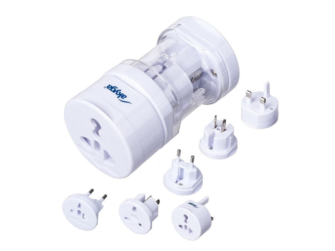 Adaptador De Viagem Universal Ca Akyga Ak, Ad, 61 Para Todo O Mundo, Branco