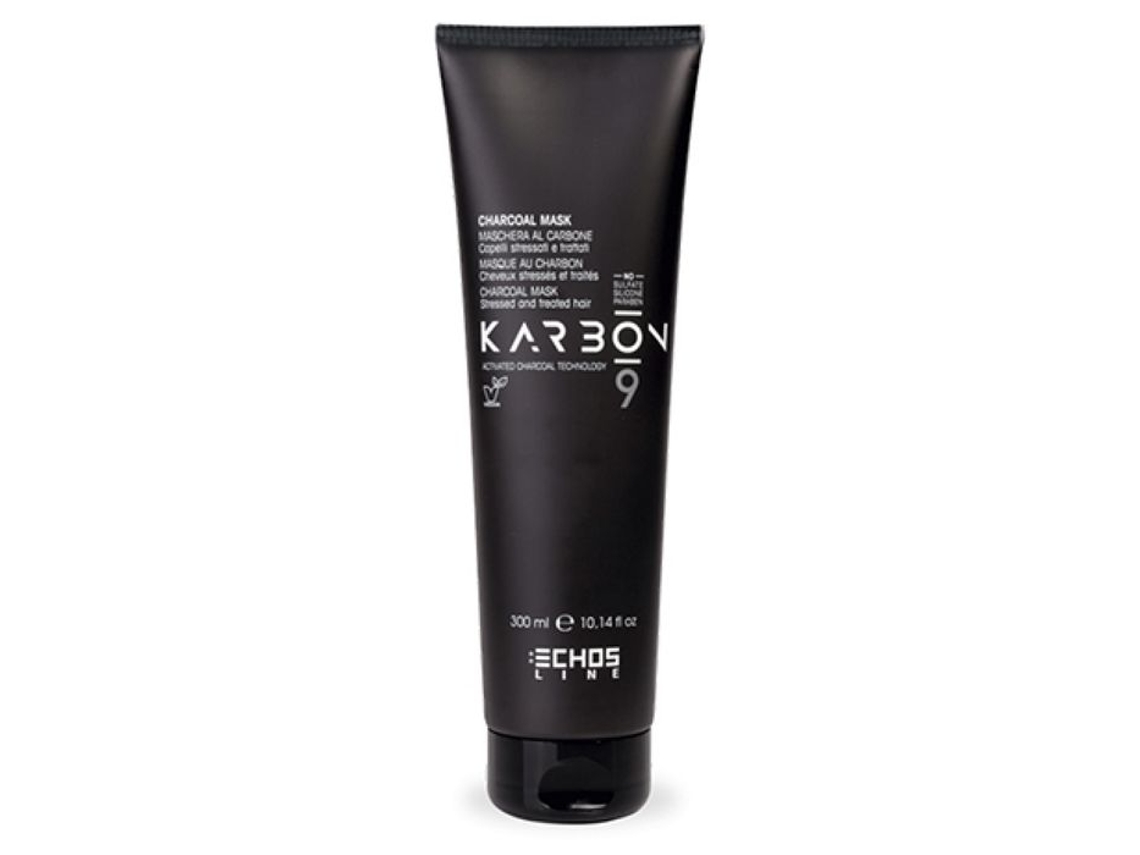 Máscara capilar Echosline Karbon 9 (300 ml), carvão e 9 extratos botânicos