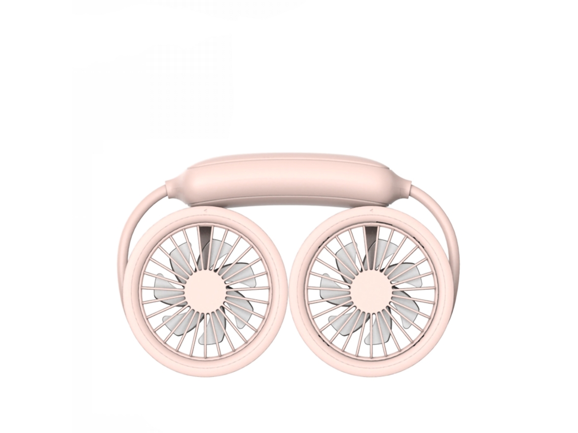 Ventilador de Pescoço Portátil Recarregável Rosa Claro 1200mah
