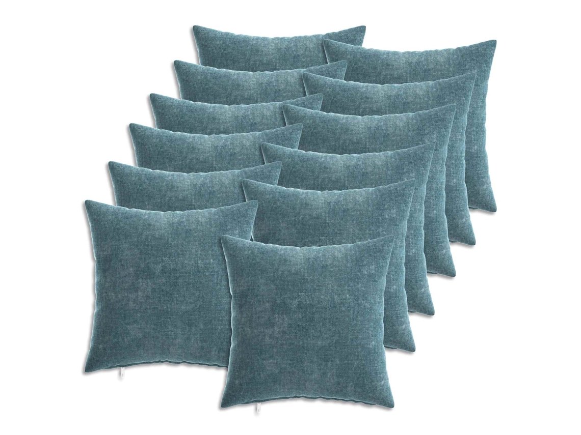 Vidaxl Capa Almofada 12 Unid. Heerlen Azul 40 X 40 Cm Tecido Chenille