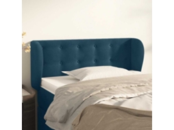 Vidaxl Cabeceira De Cama C/ Abas Veludo 103x23x78/88cm Azul-escuro