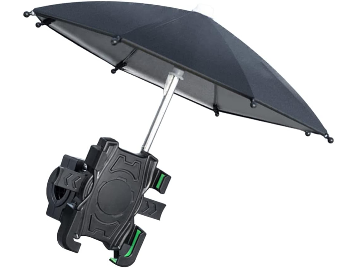 Suporte para Celular em Formato de Guarda chuva, Ideal para Motocicletas, com Proteção Solar e Suporte de Mesa . JYTGALX (preto)