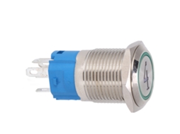 Interruptor com Luz Auto redefinir Metal 5 Pinos