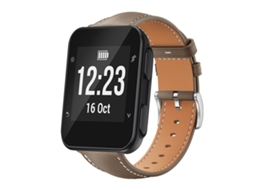 Bracelete para Garmin XIAOMOYU Forerunner 35 / 30 / 35j Couro Preto Cabeça Chata Textura de Tubarão (20mm)