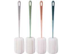 Escova De Esponja Para Mamadeiras E Utensílios, Conjunto Com 4 Peças, Cabo Longo Para Facilitar A Limpeza, Portátil E