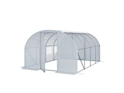 Estufa Túnel Premium 3x4 M Com Porta Basculante E Lona Pe 180 G/m² Branca Transparente Toolport