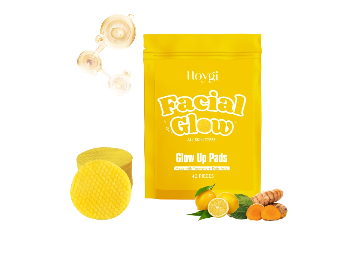 Hoygi Turmeric Cleansing Pads para Nutrir, Acalmar e Melhorar o Aspecto da Pele Opaca LAXISCREED