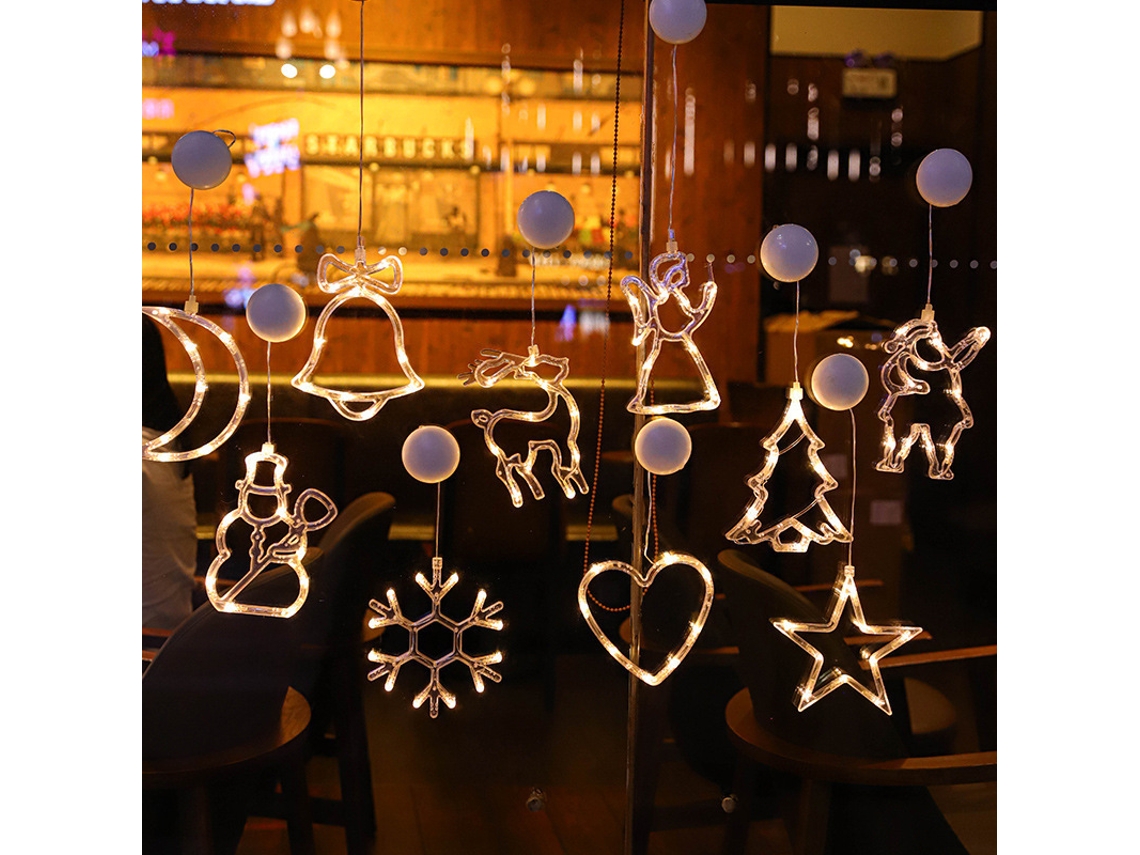 Lurelia Luz Decorativa Luzes Led Decorativas Ventosa Pai Natal Atmosfera Festiva