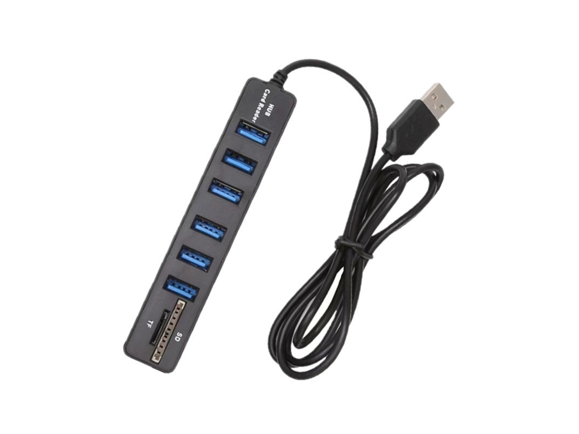 Lurelia Hub Usb 2.0 15620 5 Em 1 Com 3 Portas, Tf/sd, Cabo 60 Cm