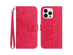 Capa Padrão Flores Pega Para Iphone 15 Pro Pele Sintética Multicor