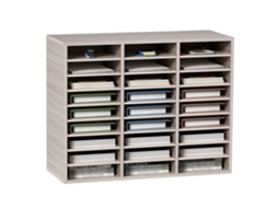 VEVOR 27 Slot Organizador de Literatura de Madeira 800x305x630mm Cinza