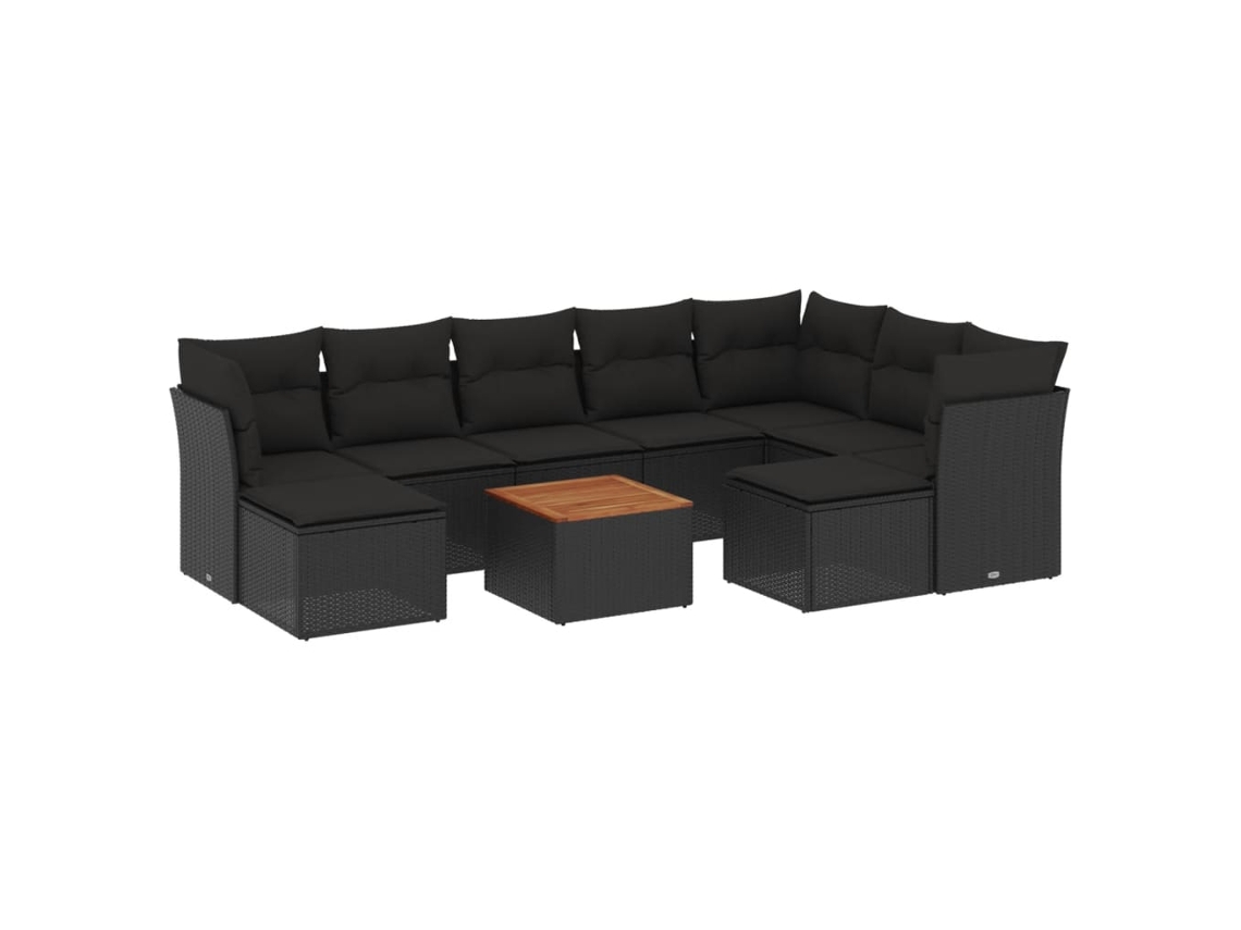 Garden Sofa Set, Garden Sofa Sets Vidaxl Preto Rattan / Vime (n/a)