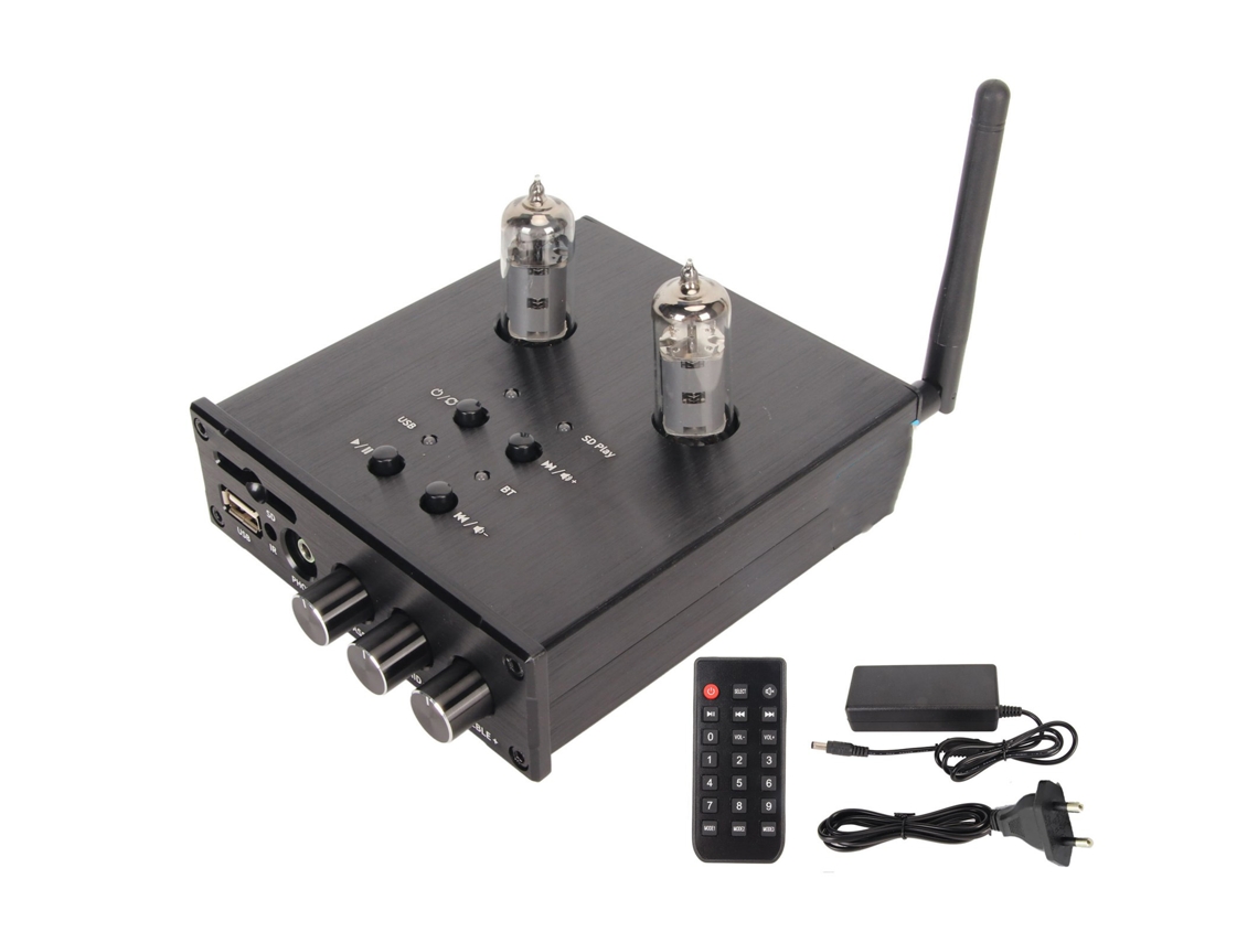 Pré amplificador EOOCOO (tubo de vácuo, Bluetooth, USB, SD)