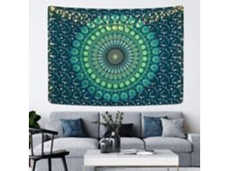 Tapeçaria de Parede Mandala Boêmia, Decoração Hippie, Pavão Psicodélico B BRILVIBERA