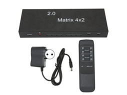 Aetheria comutador de Interface Multimídia Hd 4 In 2 Out 4k 60hz com Controle Remoto e Saída de Som Óptica 3.5mm