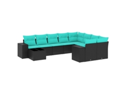 Conjunto de Sofá Jardim 3 Peças Almofadas Rattan Sintético MAISON EXCLUSIVE