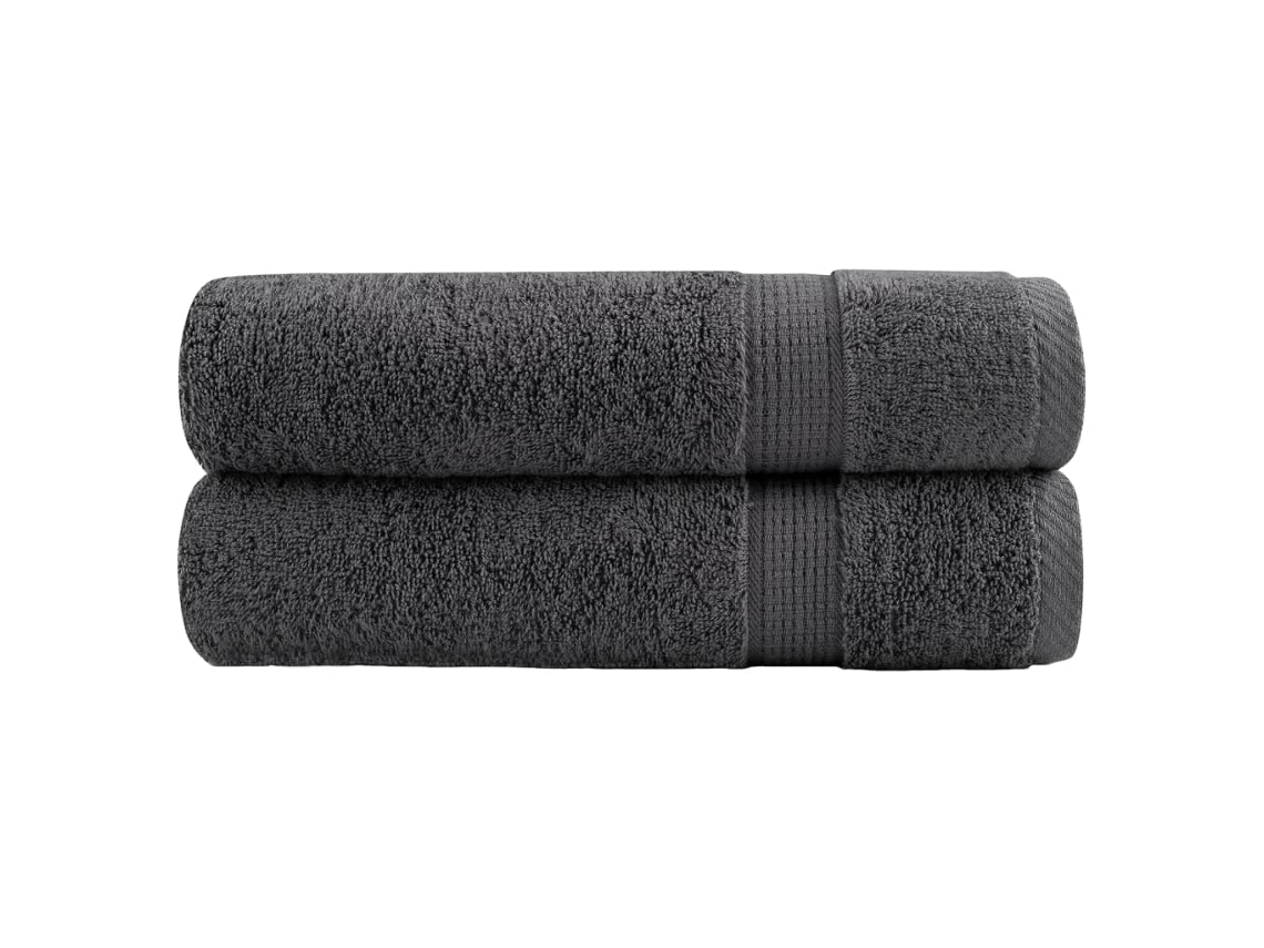 Vidaxl Toalhas Banho Premium Solund 2pcs 100x150cm 600gsm Antracite