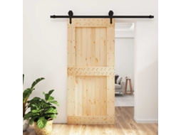 Vidaxl Porta Deslizante Natural E Preto 95 X 210 Cm