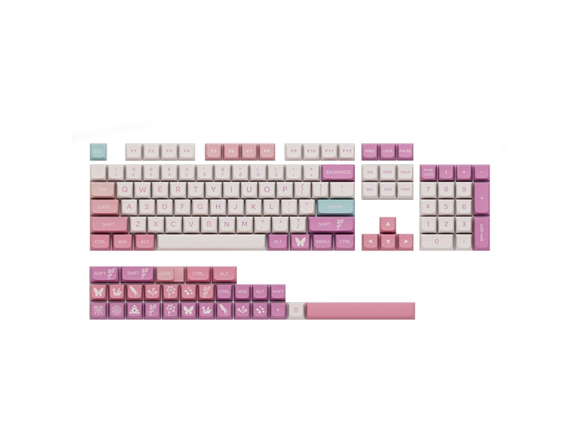Lurelia Keycaps Novidade Tinta Rosa Sunset Nycklar Switches Pbt Perfil Xda Para Teclado Mecânico