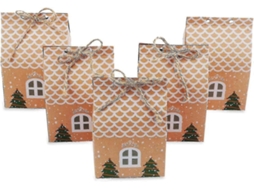 Pacote Com 50 Caixas De Presente Para Festa De Natal, Caixas De Doces De Papel Kraft Natalino Hengjian (d 583 A)
