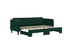 Sofá cama com Gavetão 80x200 Cm Veludo Verde escuro MAISON EXCLUSIVE