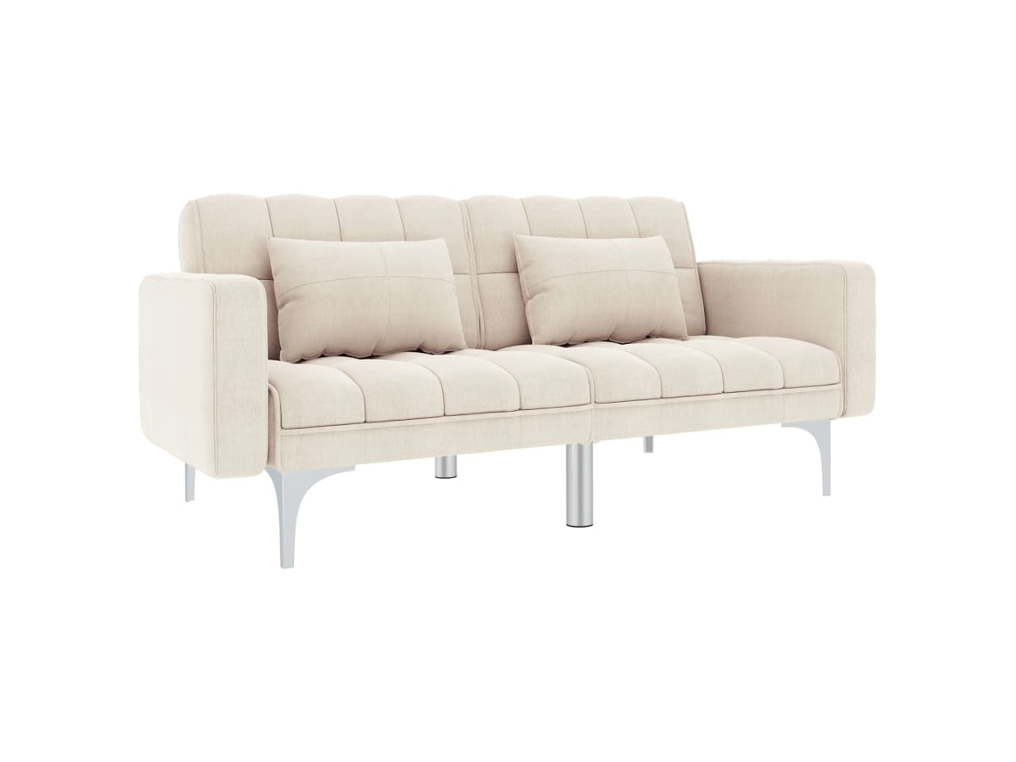 Vidaxl Sofá-cama Tecido Creme