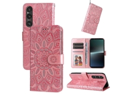 Capa De Celular De Couro Com Estampa De Girassol