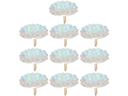 Luxshiny Alfinetes, Caixas Organizadoras Pequenas, Conjunto de 10 Unidades em Resina e Metal, com Design de Gema Artificial