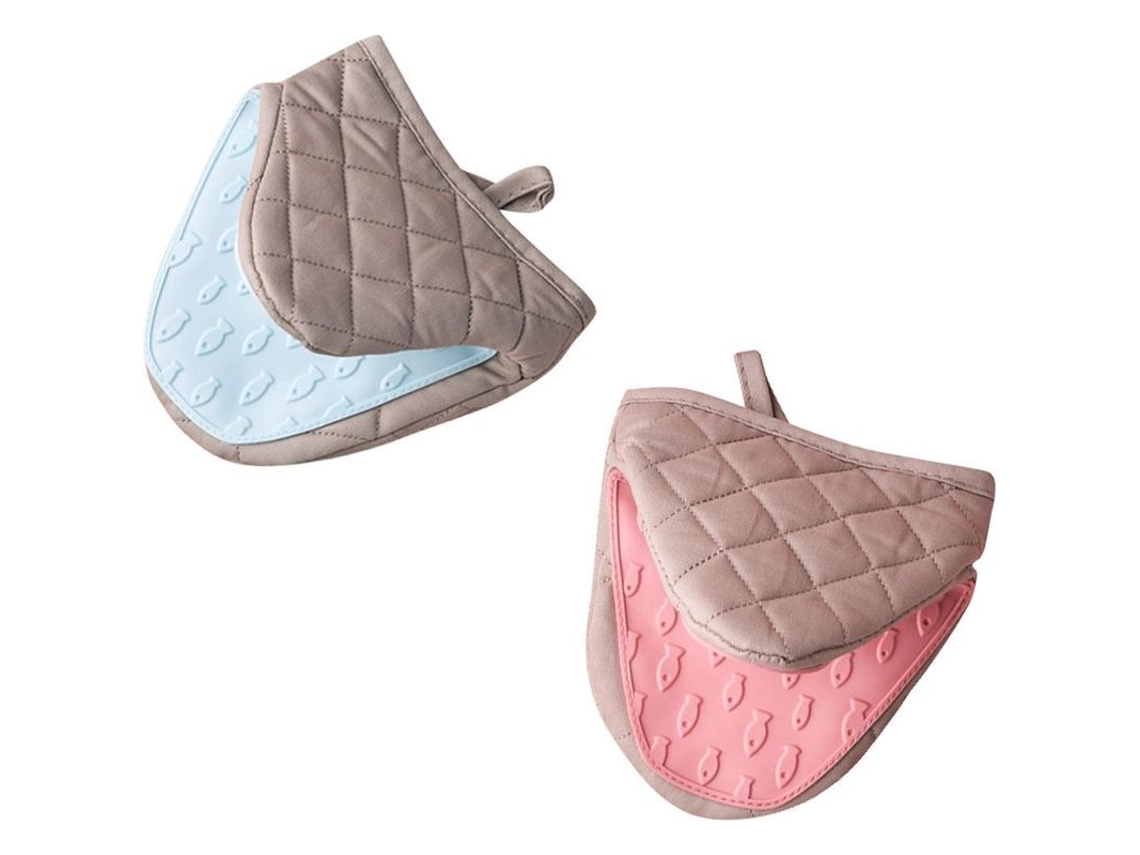 Pares De Luvas De Forno De Silicone Mini Resistentes Ao Calor 240℃ Antiderrapantes Com Laços Para Micro-ondas Cozinha