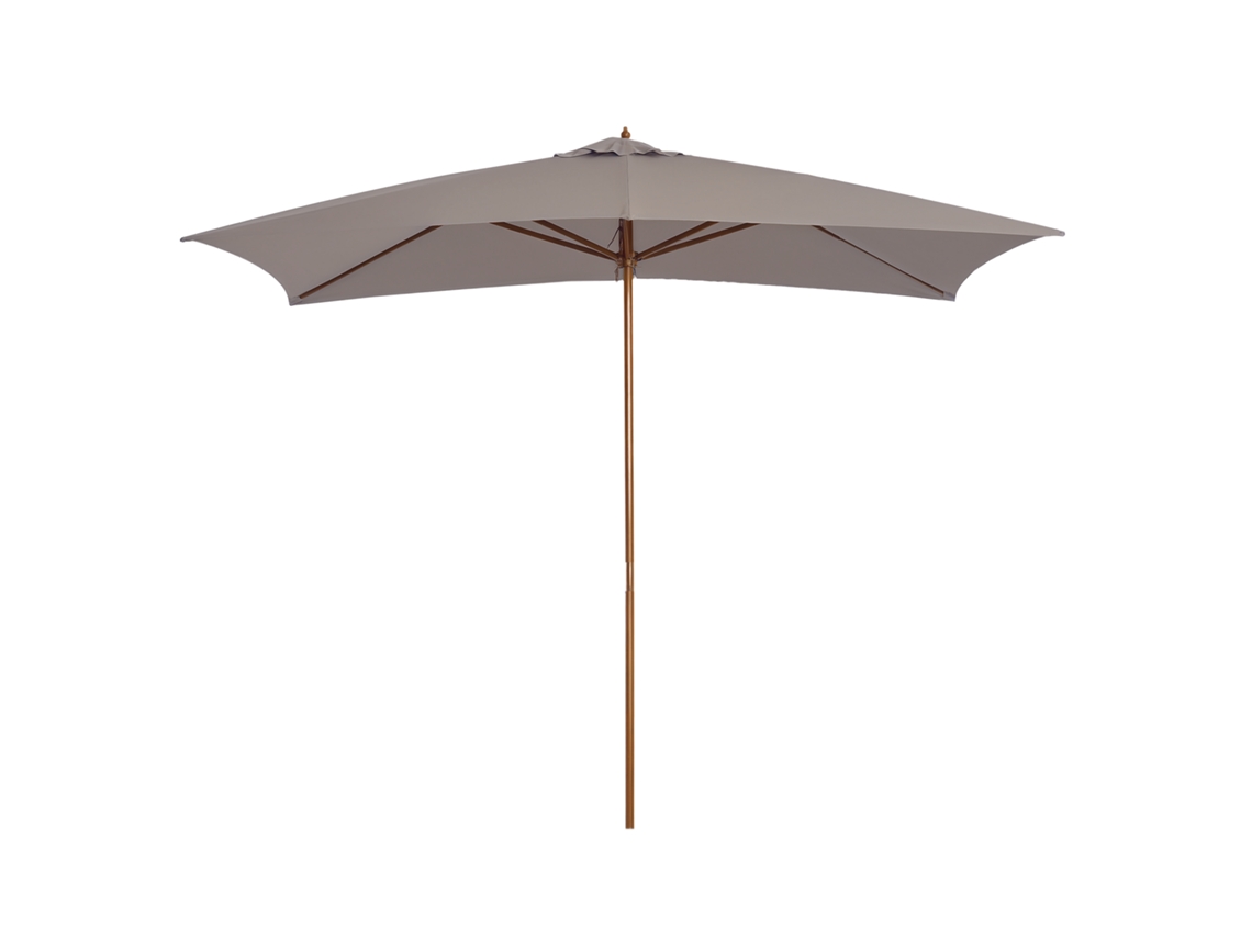 Guarda sol de Jardim de Madeira Impermeável 2x3m com Capa Removível de Poliéster, Cinza CHEZMOI