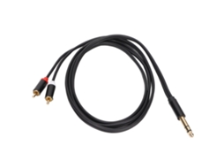 Cabo 6,35mm Macho para 2 Rca Macho Dourado Adaptador Estéreo Y Splitter 1,5m
