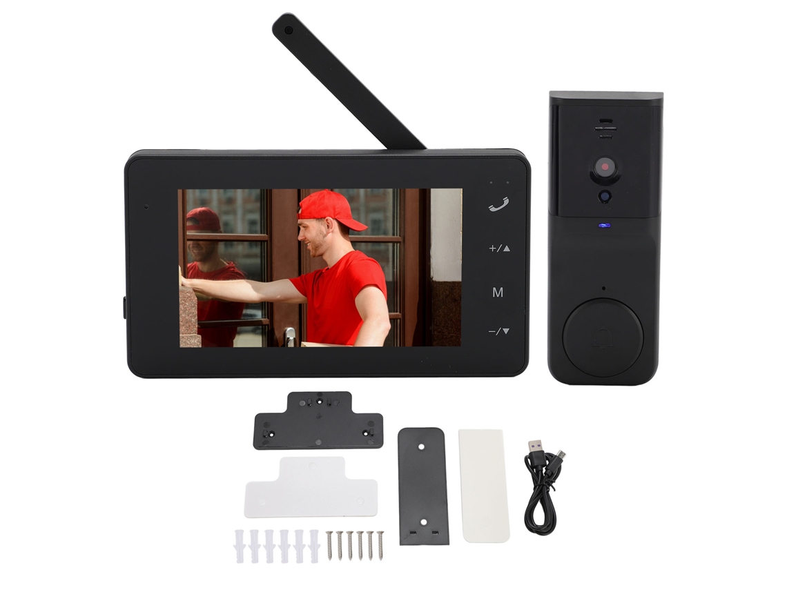 Sistema Sem Fio De Campainha De Vídeo Com Câmera 1080p E Intercomunicação Bidirecional