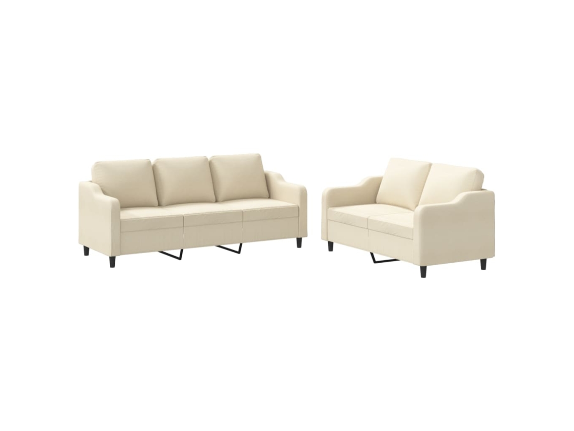 Sofa Set, Sofa Sets Vidaxl Creme Tecido (n/a)