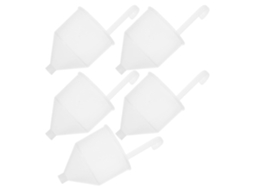 Conjunto De 5 Funis De Plástico Branco Reutilizáveis E Portáteis Para Teste