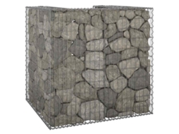 Vidaxl Muro Gabião P/ Caixote Do Lixo Aço Galvanizado 110x100x110 Cm