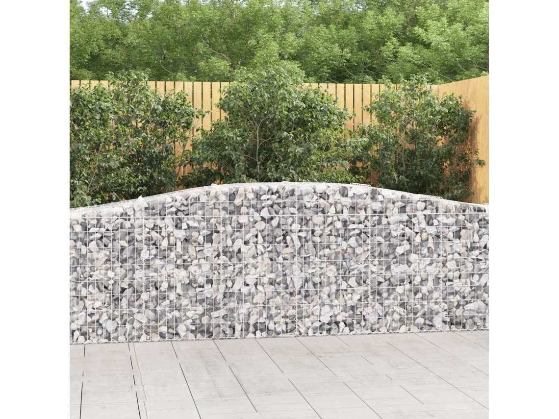 Vidaxl Cestos Gabião Arqueados 25pcs 400x50x80/100cm Ferro Galvanizado