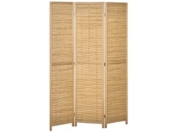 Divisor Ambientes de Parede Divisória Dobrável, Bambu, de 3 Peças, 120 Cm X 170 Cm X 1,8 Cm, Natural