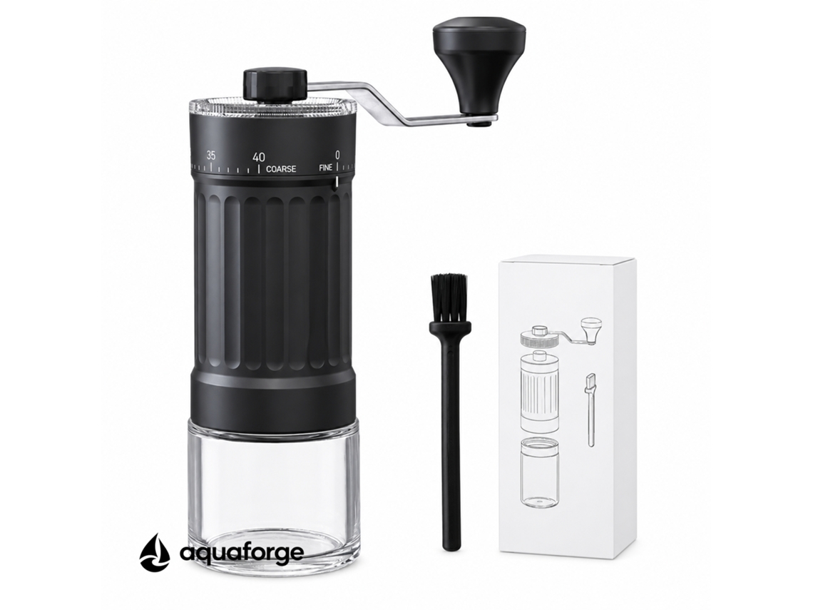 Moinho Manual De Café Aquaforge Com Moagem Ajustável E Mó Cerâmica Para Café