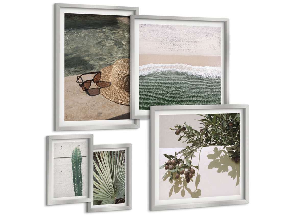 Conjunto De Pinturas Plantas De Verão Relaxamento Aquático Espelharte (5 Peças)