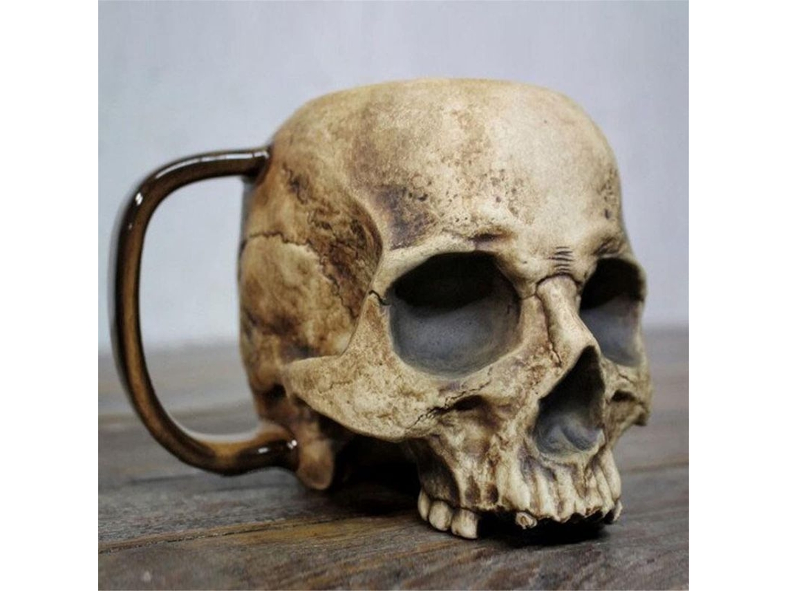 Taza De Caveira Gótica Realista, Taza De Caveira Em Resina 3d Com Alça, Caveira Nigromante Para Halloween