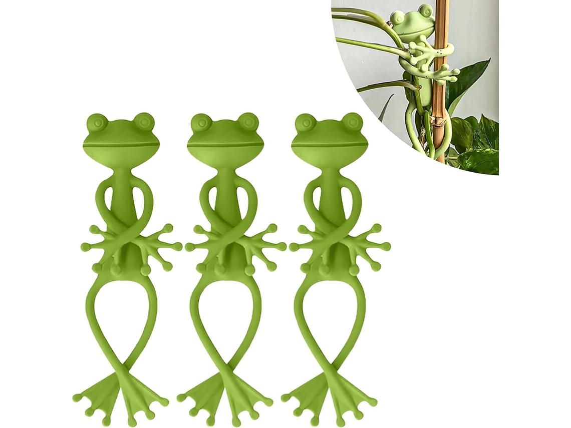 Kit com 3 suportes em formato de sapo para plantas AQUAFORGE