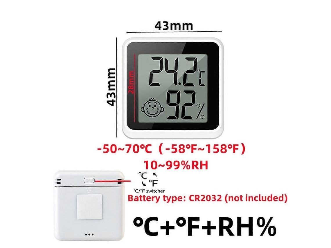 Mini Termômetro E Higrômetro Digital Lcd Com Sensor Para Medir Temperatura E Umidade Internas E Estação Meteorológica. Nostalgia88