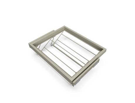 Kit de zapatero metálico y bastidor de guías con cierre suave para armario, regulable, módulo 600mm, gris piedra